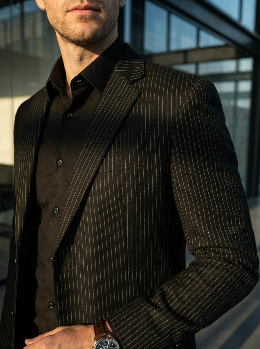 Blazer Đen sọc